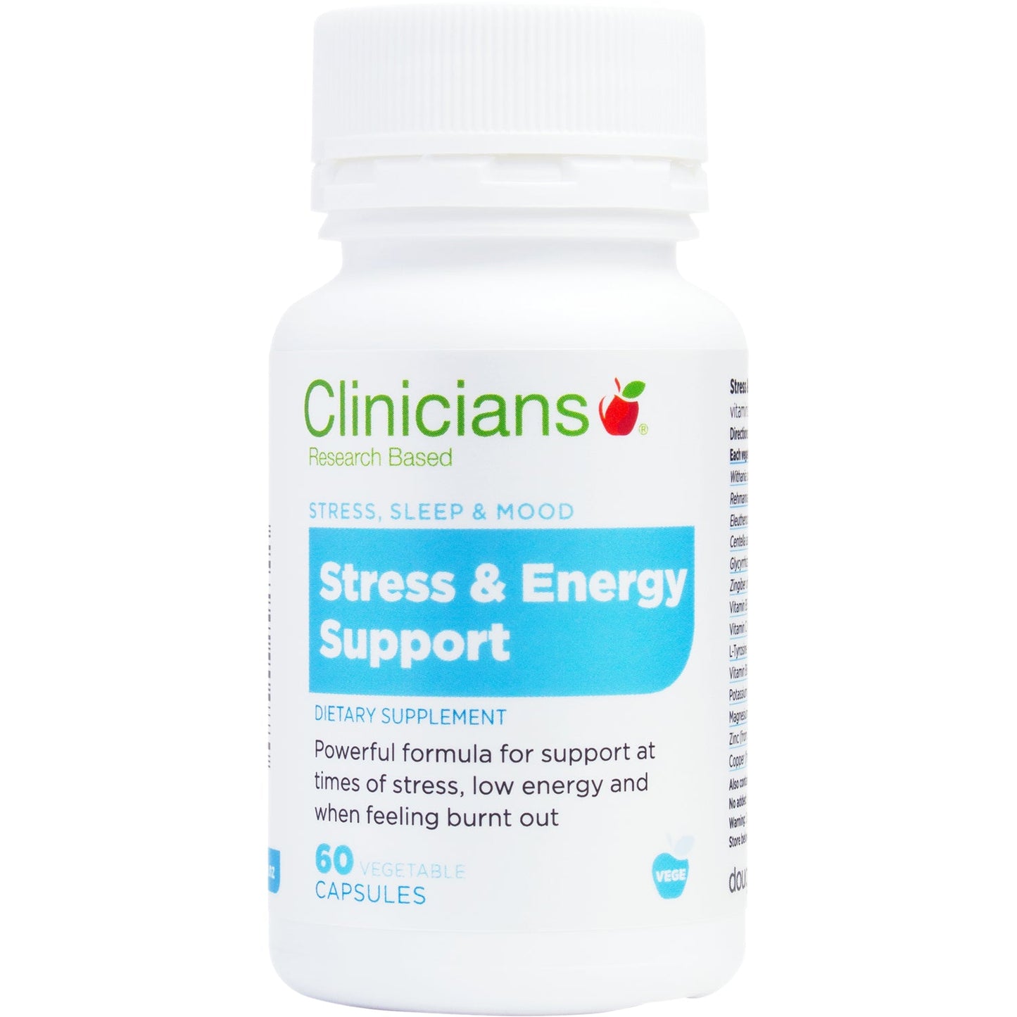 Clinicians Stress & Energy Supp Vcaps 60