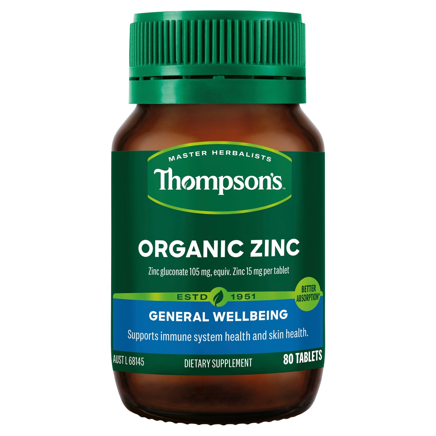 Thompsons Organic Zinc 80 tabs