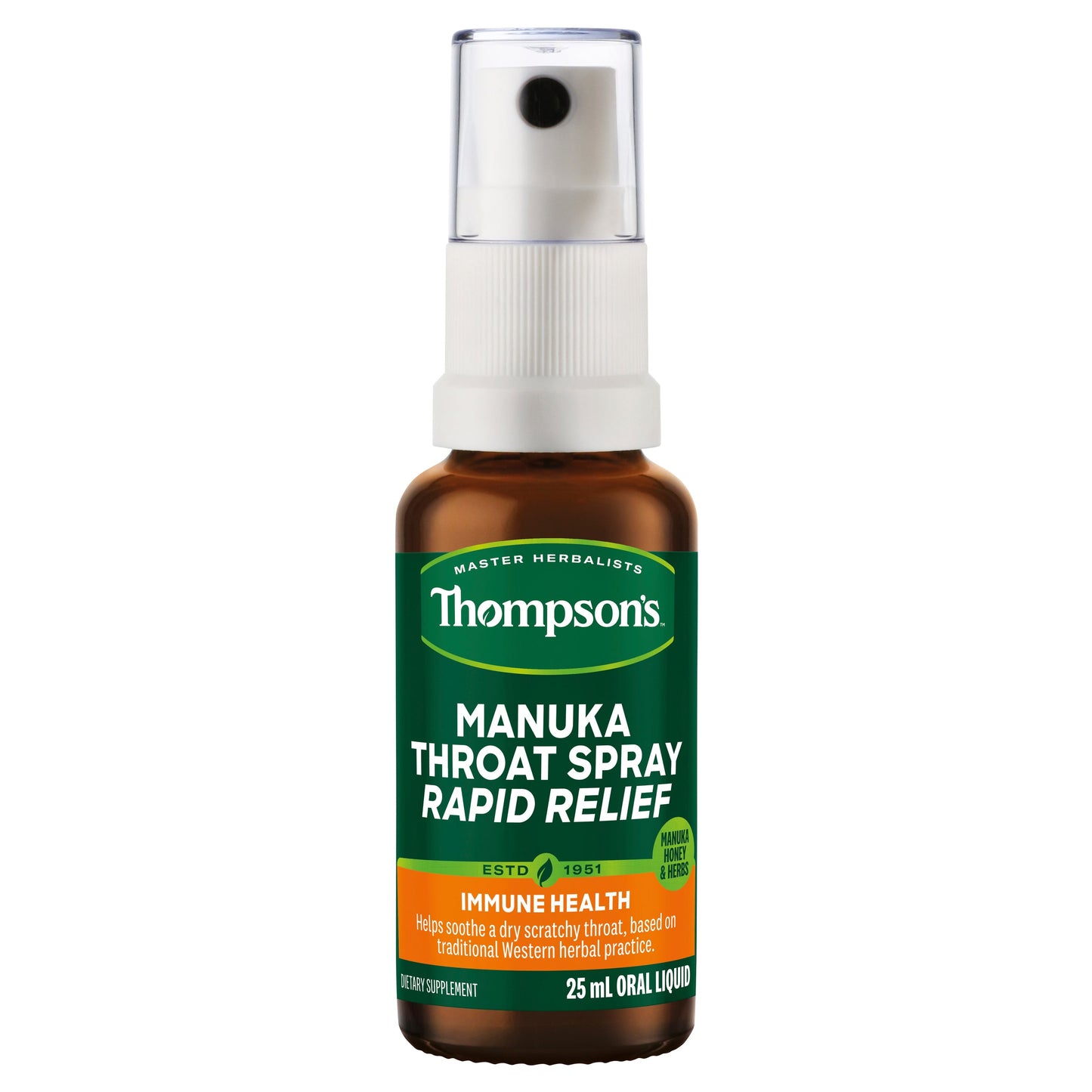 Thompson's Manuka Throat Spray Rapid Relief 25mL