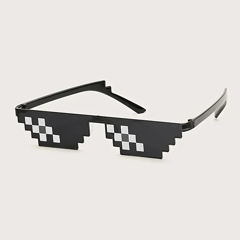 Thug Life Sunglasses Trend Mosaic Frame Flat Top Triangle Eyeglasses Y2K Punk Eyewear Party Accessories