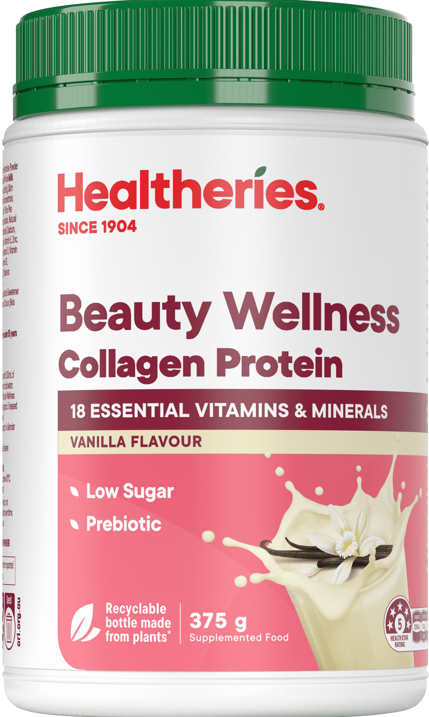 Healtheries Beauty Wellness Powder Vanilla 375g