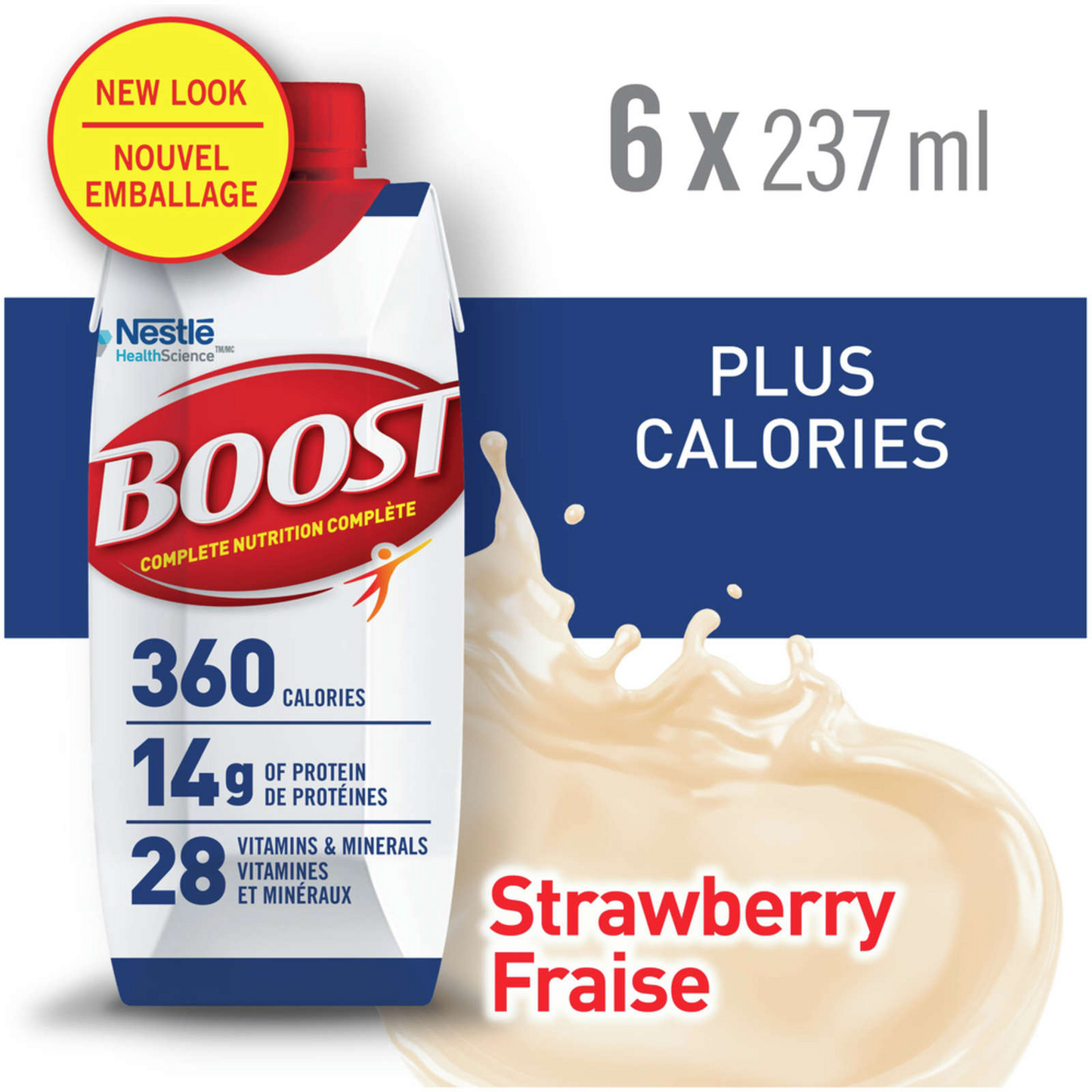 Boost PLUS Calories Strawberry Formulated Liquid Diet Drink Healthy 6x 237ml NEW