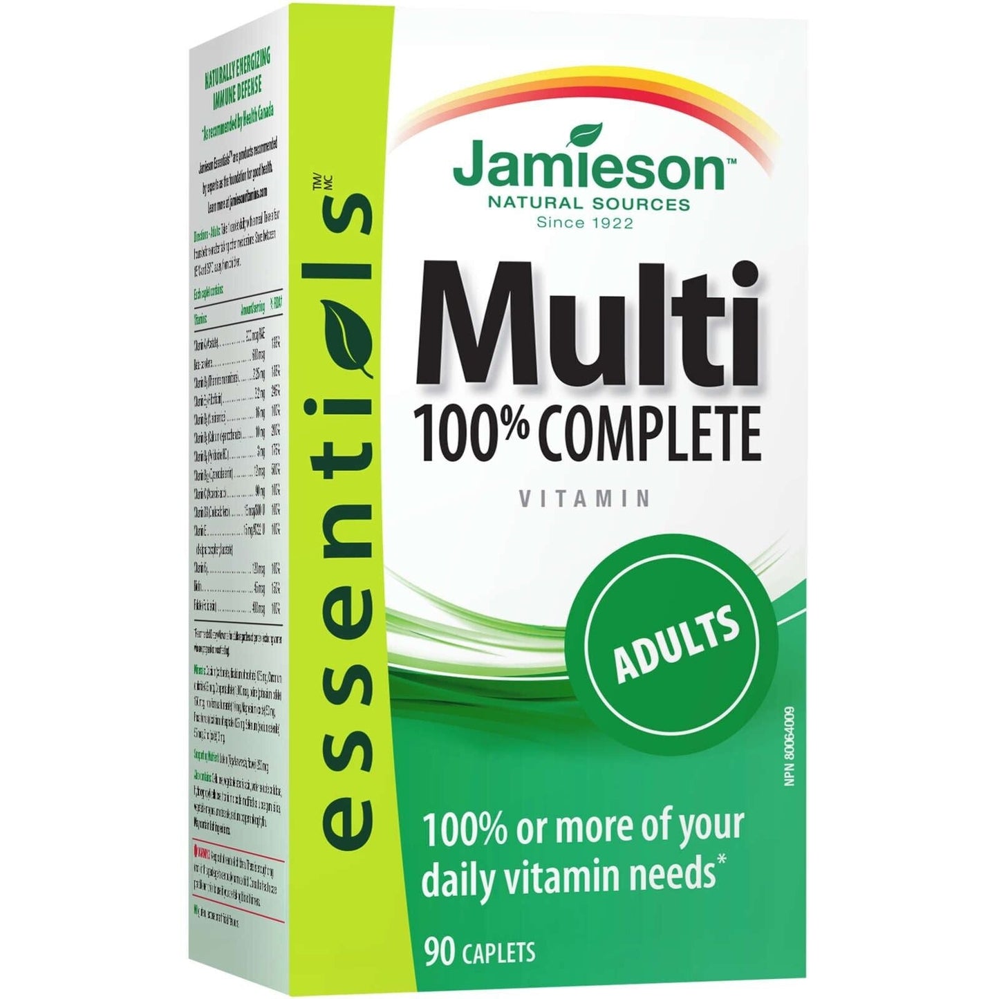 Jamieson 100% Complete Multivitamin for Adults Daily Nutrition Support 90 pc NEW