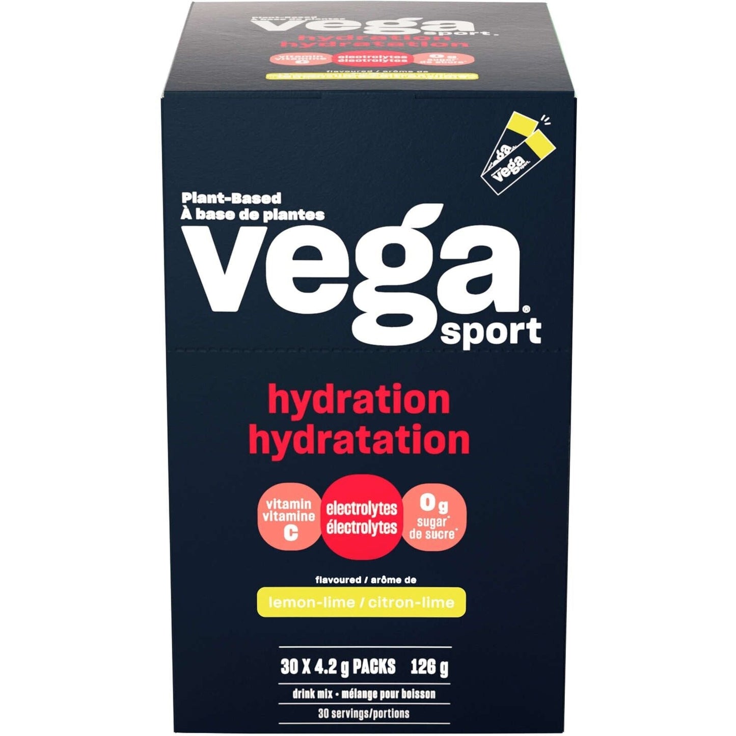 Vega Sport Electrolyte Hydrator Lemon Lime Power Real Nutrient 30 Sticks NEW