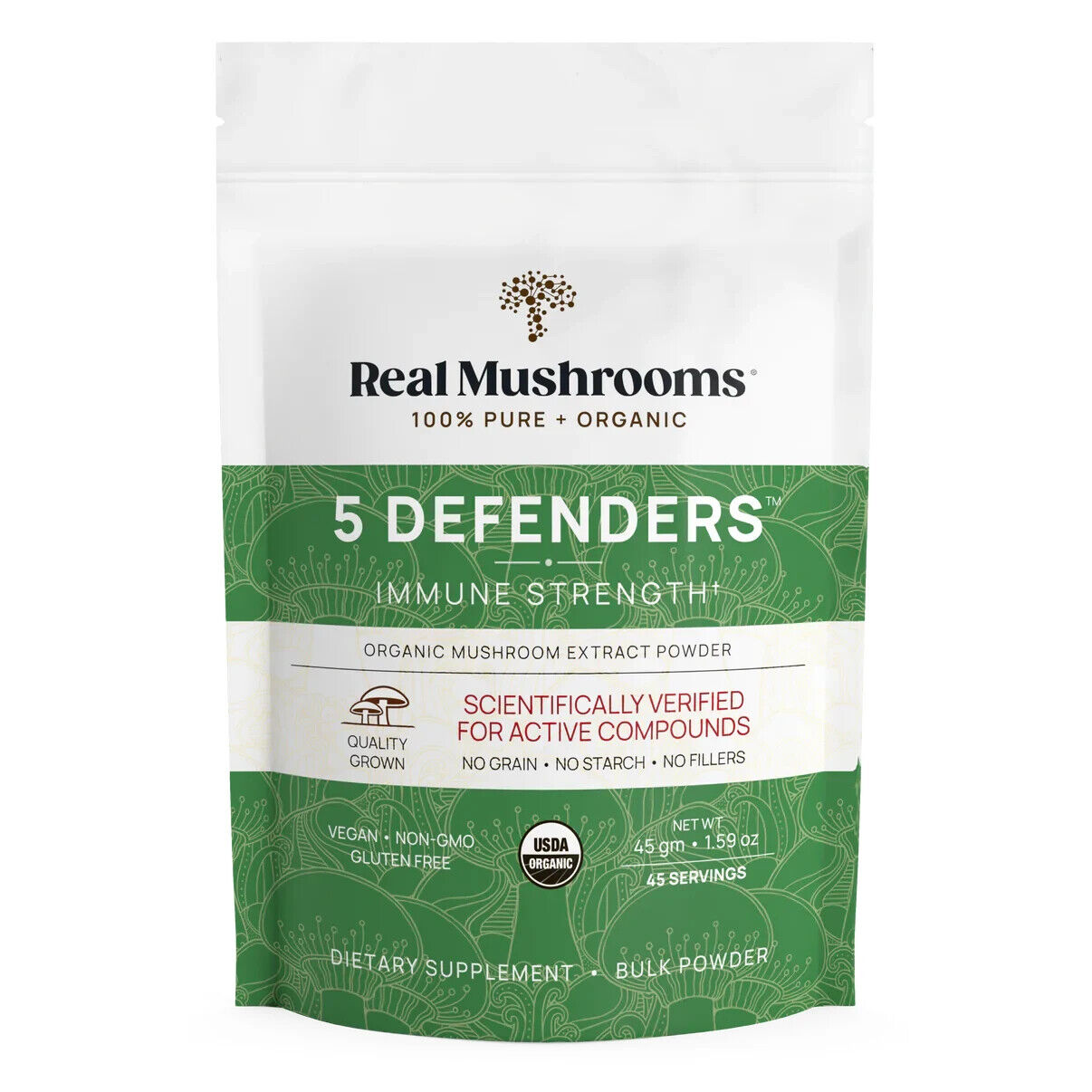 Real Mushrooms 5 Defenders for Pets Bulk Powder Organic Extracts 100g NEW