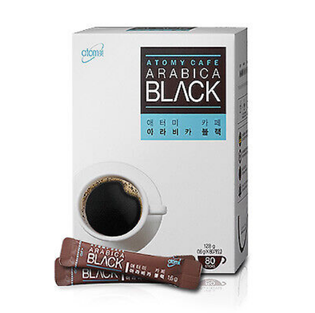 Atomy Cafe Arabica Black Coffee Natural Savory Sweet Taste 1.6g x 80 Sticks NEW