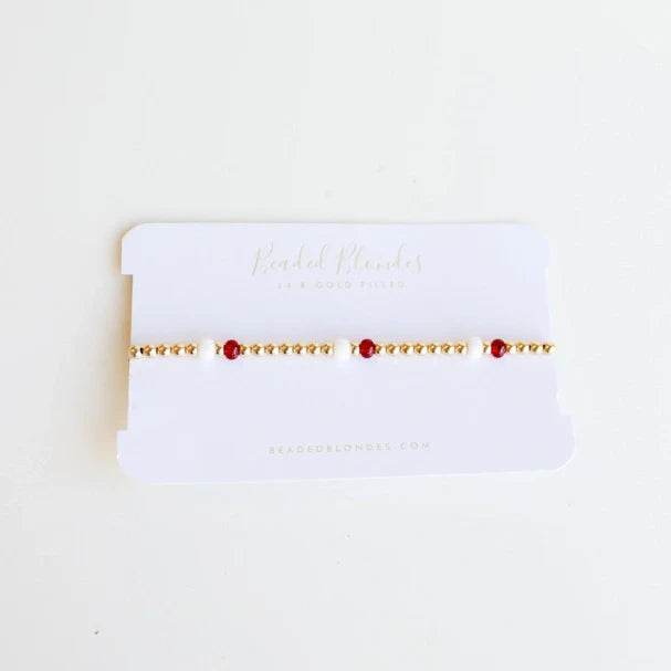 Maroon and White Bracelet