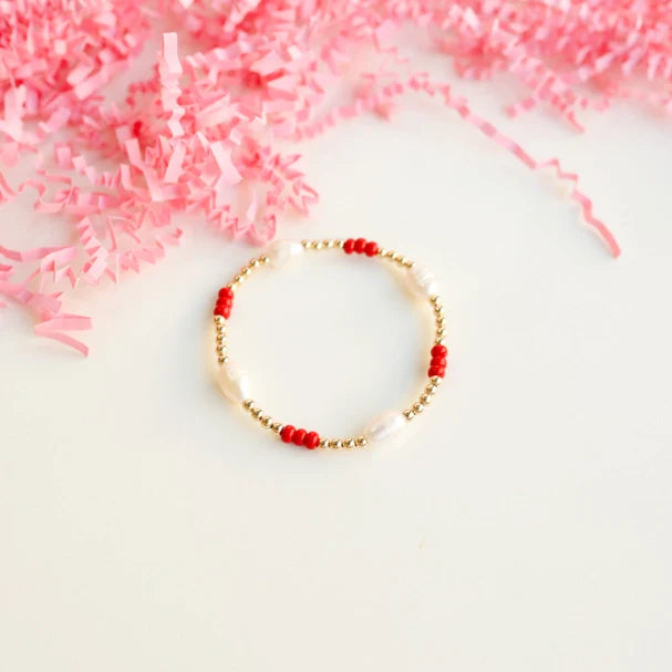 Red and Pearl Bracelet