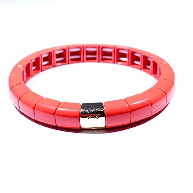 Tile Tube Bracelet - Coral