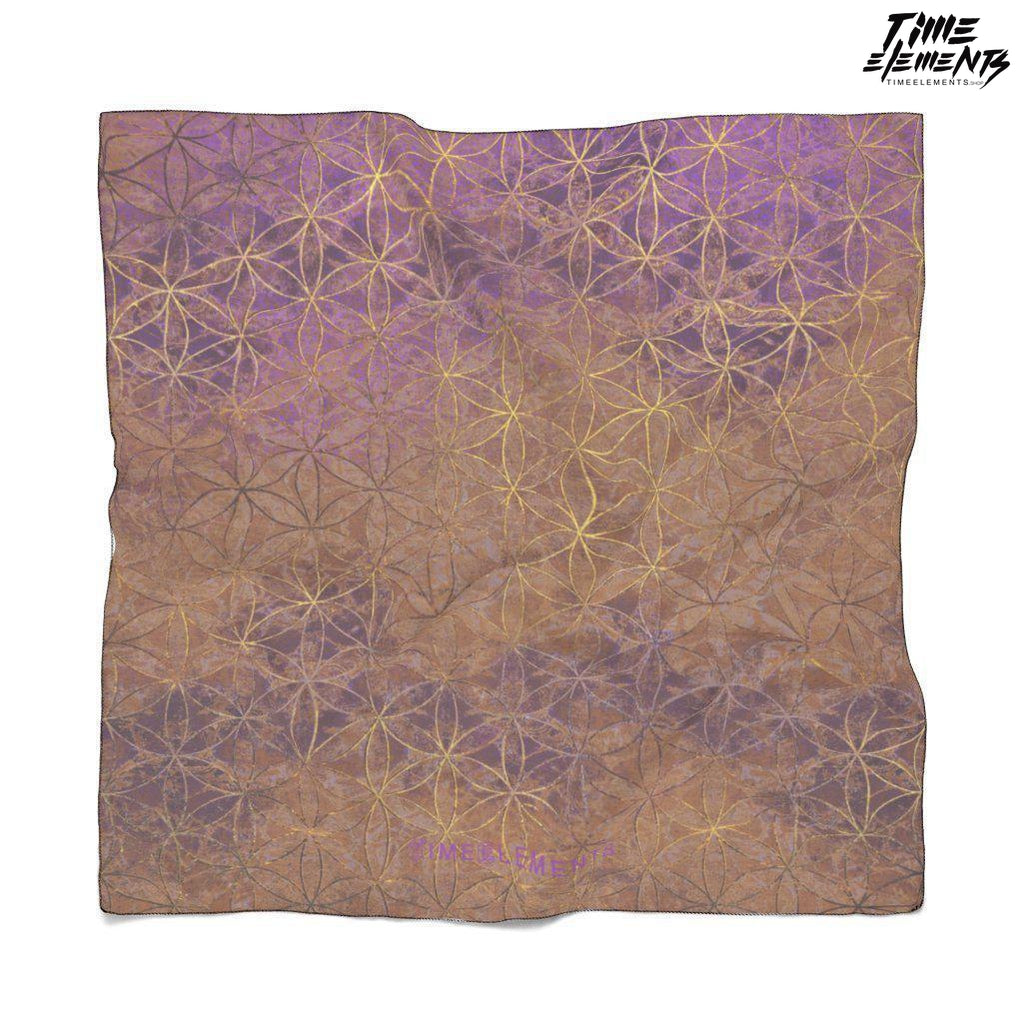 Flower of Life Brown Purple | Sacred Geometry Chiffon Scarf