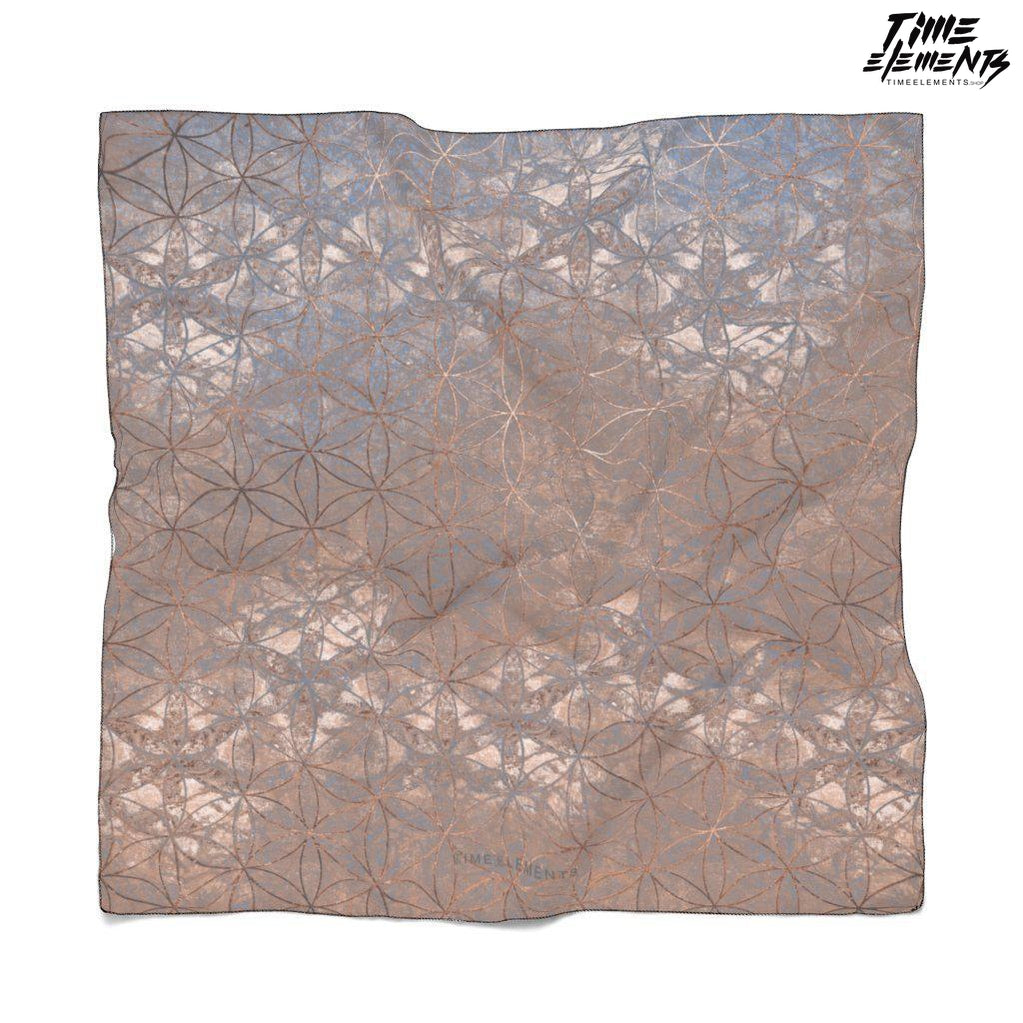Flower of Life Copper Grey | Sacred Geometry Chiffon Scarf