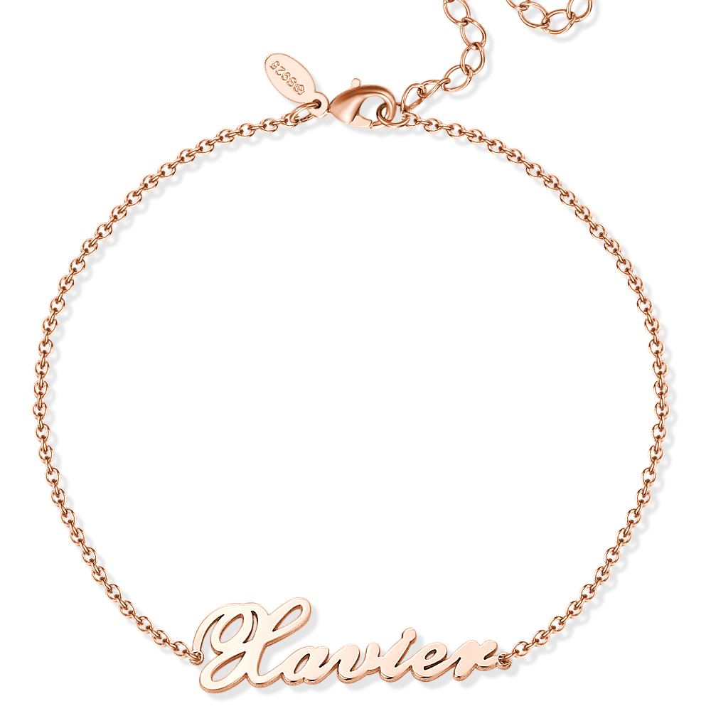 Personalized Name Anklet 14k Gold Plated Silver