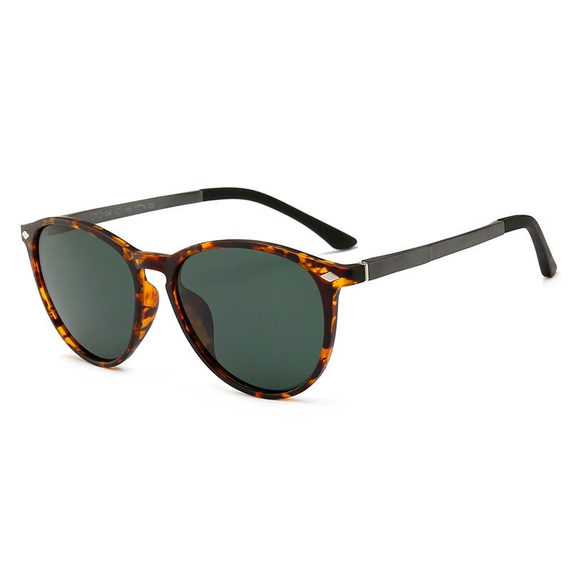 Reven Jate Men Women Classic Rivet Polarized Sunglasses Tr90 Legs Lighter Design Oval Frame Uv400 9900 Sunglasses Reven Jate leopard-Jasper