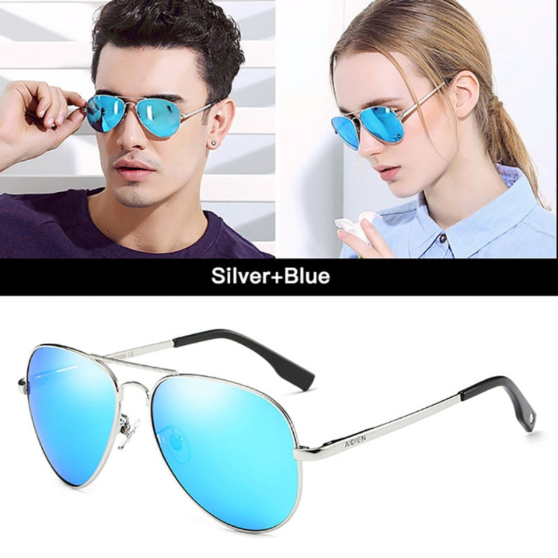 Aidien Unisex Alloy Aviation Myopic Lens Sunglasses Black Blue Brown 6606 Sunglasses Aidien Blue 0