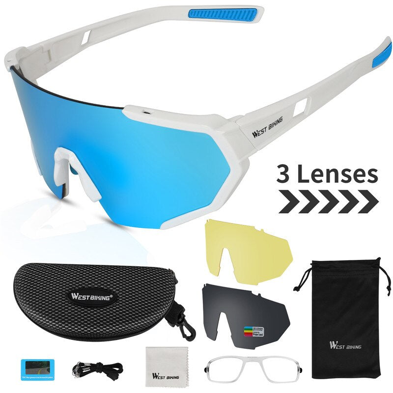 West Biking Men's Full Rim Tr 90 Polarized Sport Cycling Sunglasses YP0703133 Sunglasses West Biking Sky blue China
