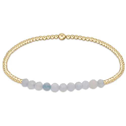 Bliss 2mm Gold Filled Bead Bracelet in Aquamarine