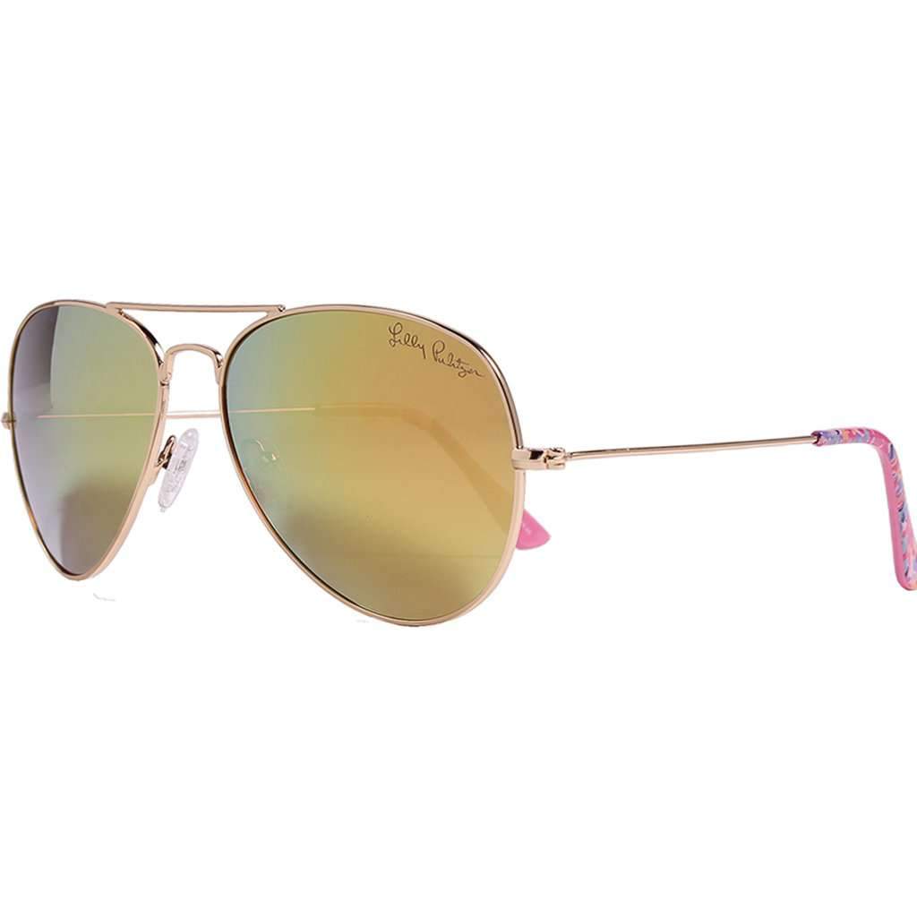 Lexy Sunglasses in Coco Coral Crab With Shiny Gold Lenses by Lilly Pulitzer