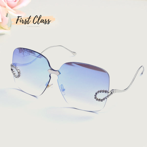 Luxury Rhinestone Square Rimless Sunglasses