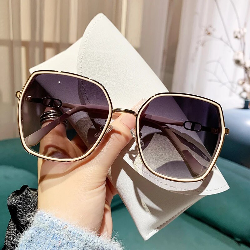 Fashion Polarized Sunglasses Women UV400 Gradient Lens Sun Glasses Oversized Retro Square Luxury Brand Oculus ShopOnlyDeal