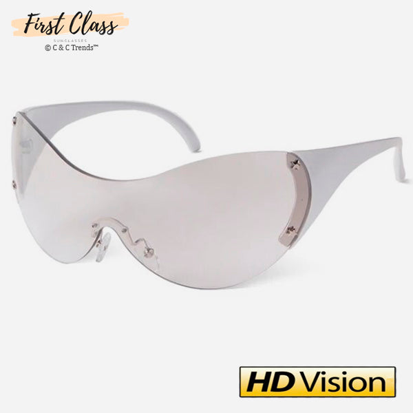 Oversized Rimless HD lens Sports Sunglasses 6
