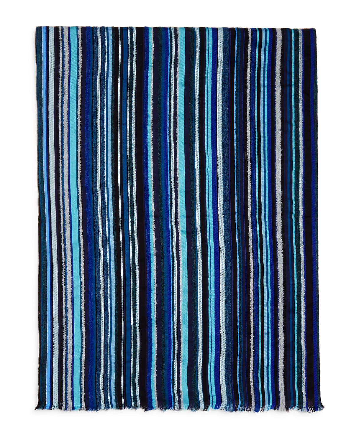 Paul Smith Mixed-media Striped Scarf Navy