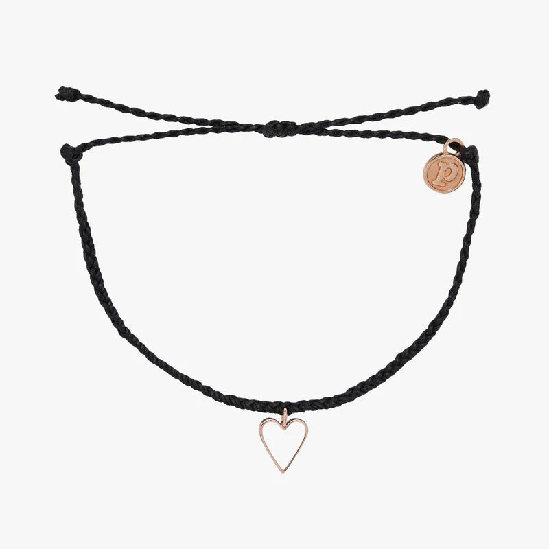 Black Bracelet/Petite Heart In White