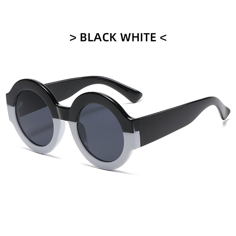 Lonsy Women's Sunglasses Round Leopard Double Color Mn13033 Sunglasses Lonsy C5 As Picture