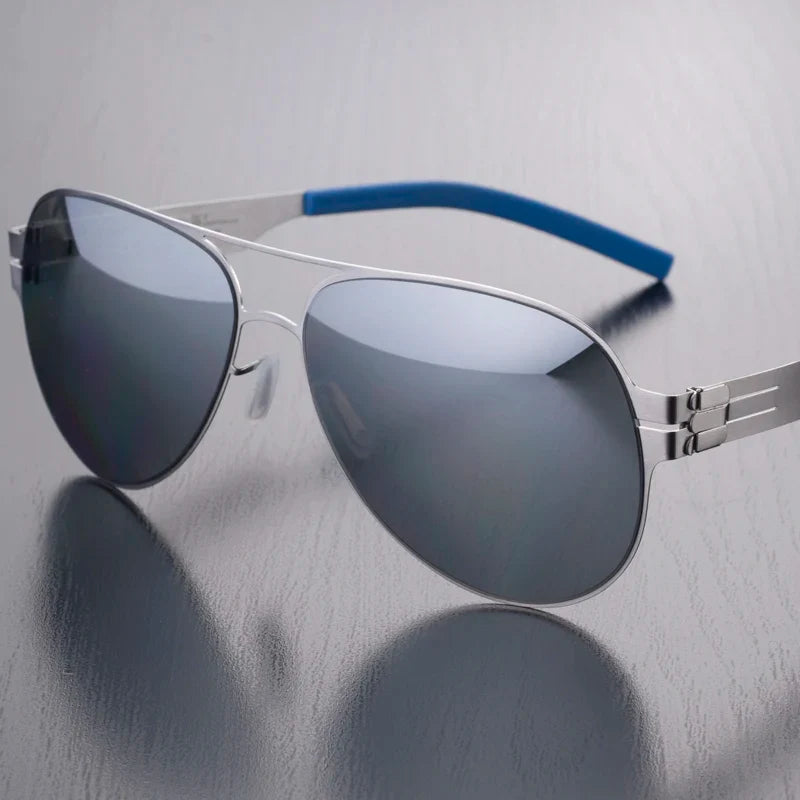 Black Mask Unisex Full Rim Oval Stainless Steel Polarized Sunglasses 0132 Sunglasses Black Mask Silver As Shown