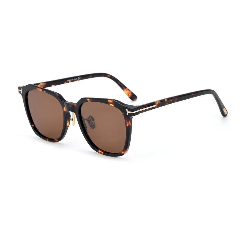 Black Mask Men's Full Rim Square Acetate Polarized Sunglasses Tf971 Sunglasses Black Mask Tortoise As Shown