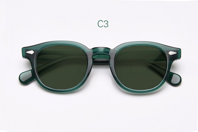 Yujo Unisex Full Rim Round Acetate UV400 Polarized Sunglasses 21021 Sunglasses Yujo C3 China