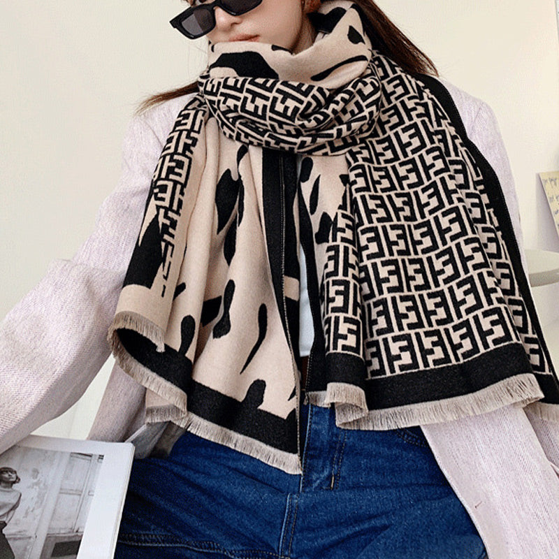 Fashion Scarf Camouflage Letters Autumn and Winter All-match Gifts