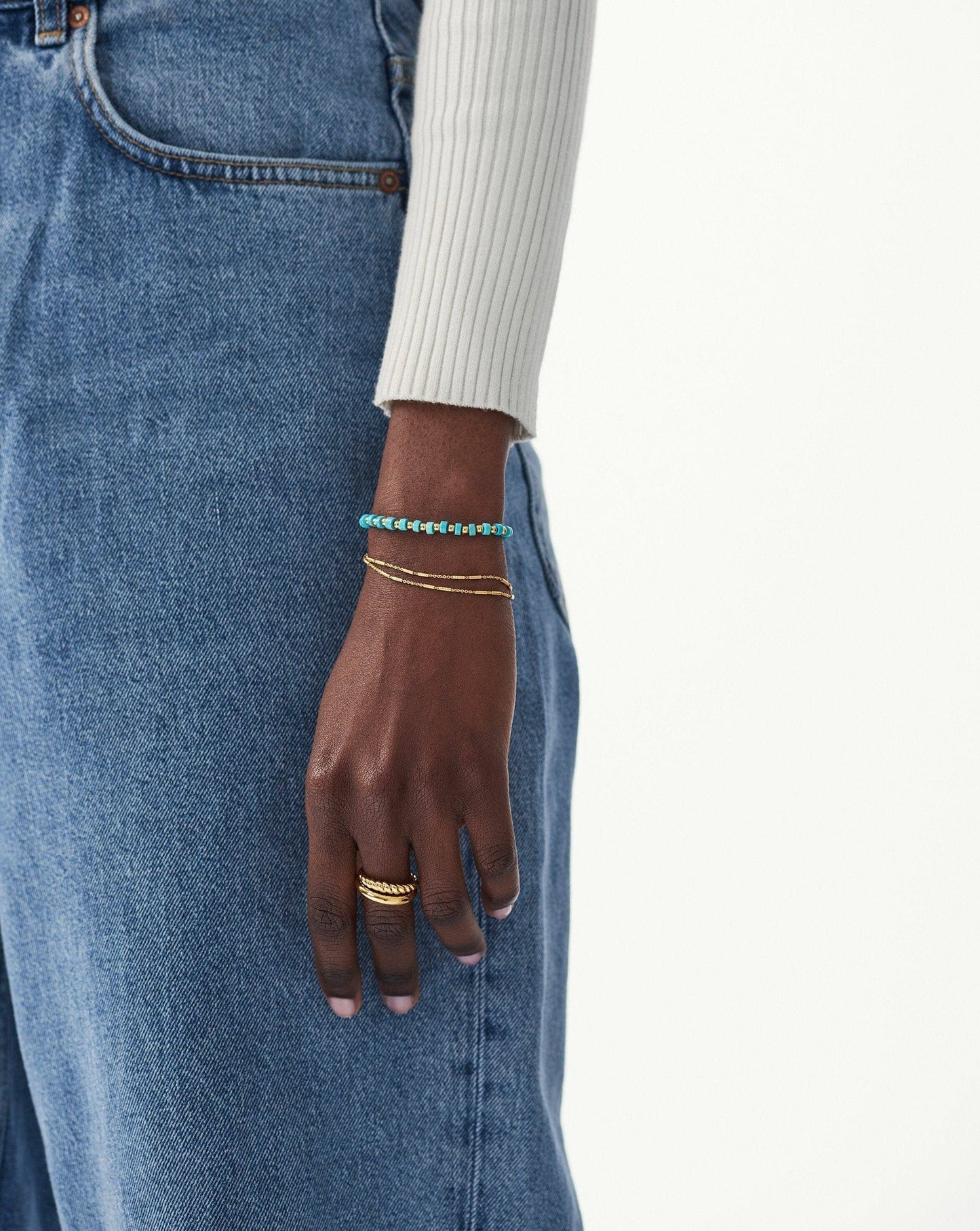 Beaded Bracelet | 18ct Gold Plated/Turquoise