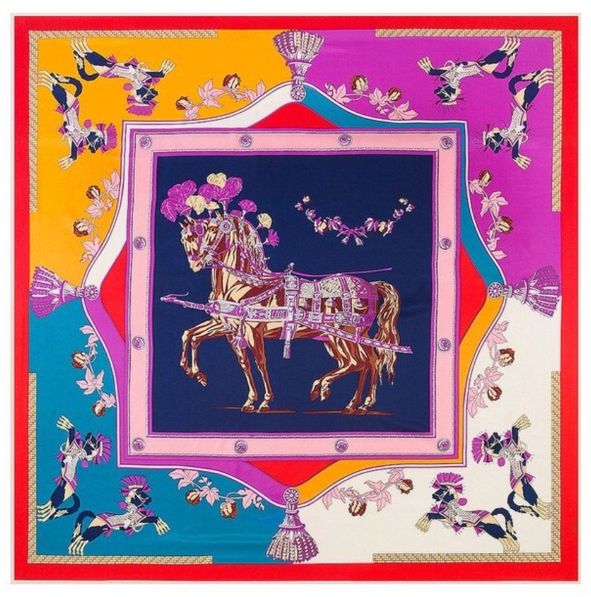 Beautiful Equestrian Print Silk Scarves-Furbaby Friends Gifts
