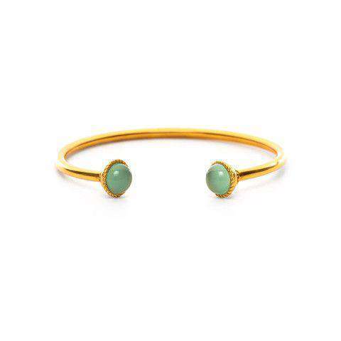 Gigi Open Bangle in Aqua Chalcedony and Gold by Julie Vos