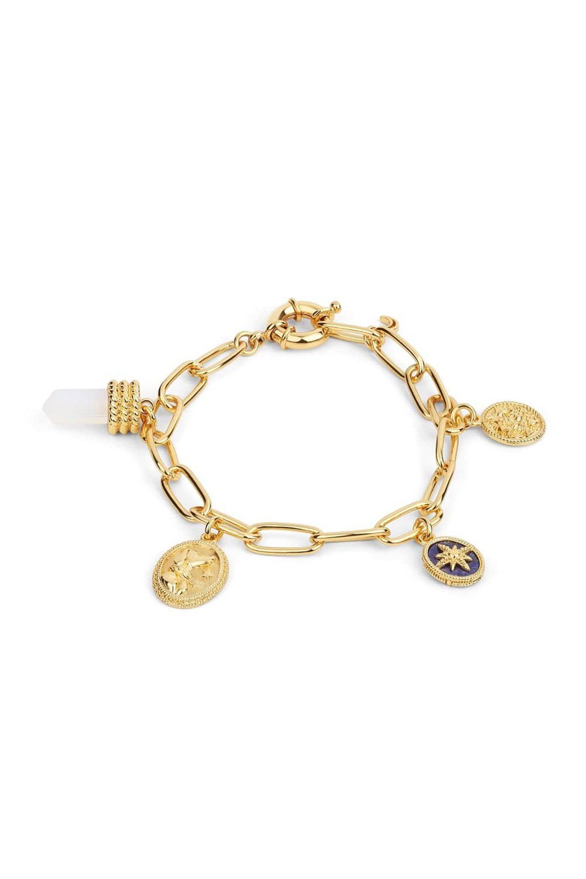 Gold Plated Bracelet with Opalite Charms