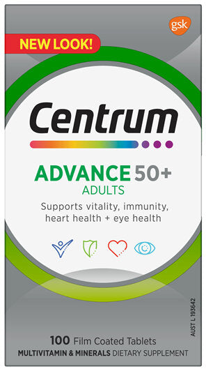 Centrum Advance 50+ For Adults Tablets 100 Pack