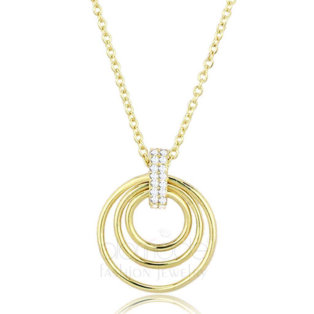 Women's Jewelry - Chain Pendants Chain Necklace Pendant Women's TS601 - Gold 925 Sterling Silver Necklace with AAA Grade CZ in Clear