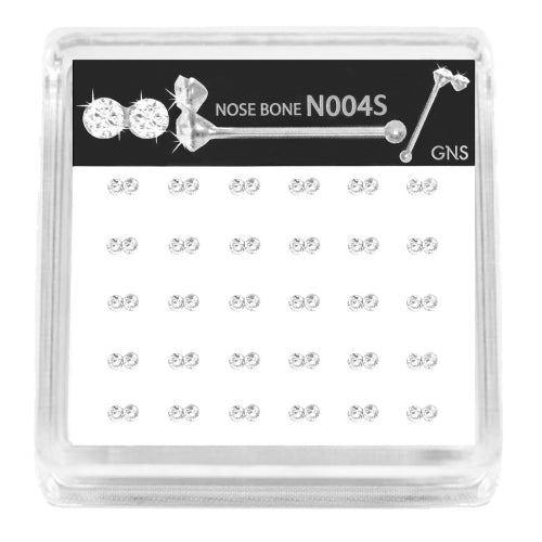 GNS Nose Bone 2 Stone 30pcs - ikatehouse