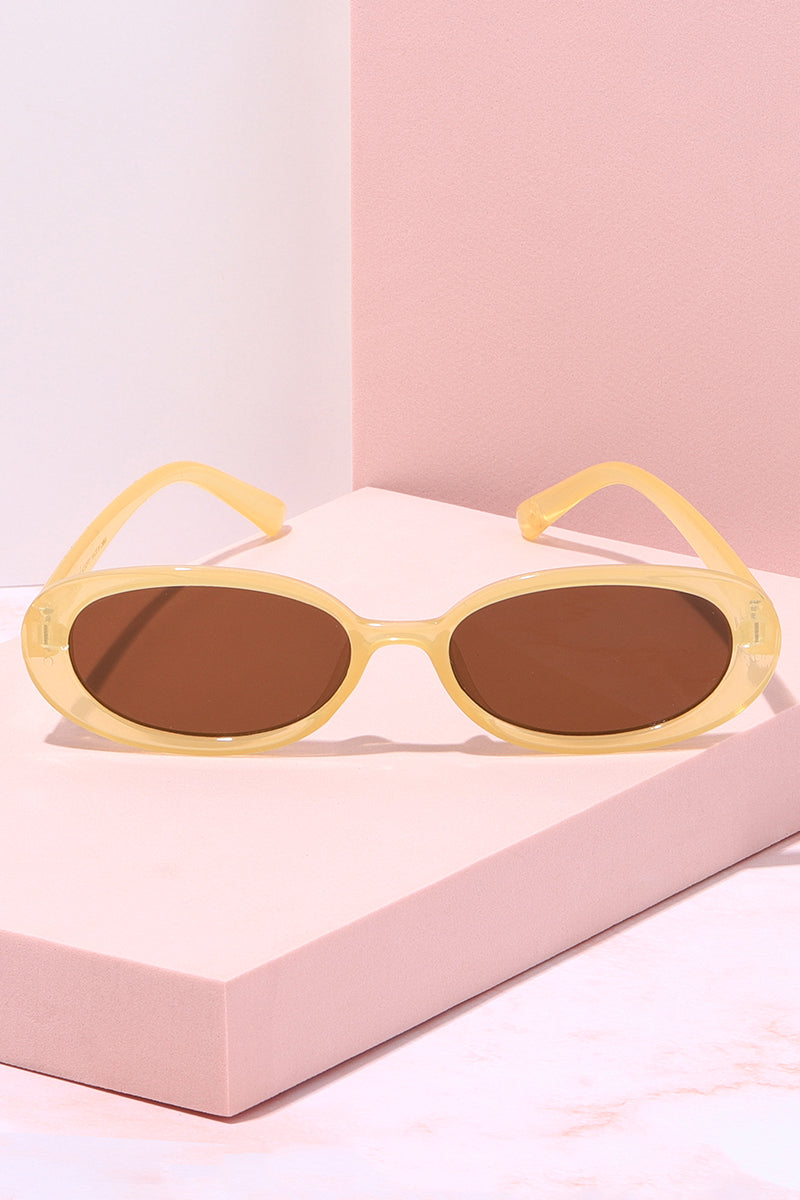 Hamptons Cottage Slim Oval Frame Sunglasses Sunglasses Mure + Grand Yellow/Brown