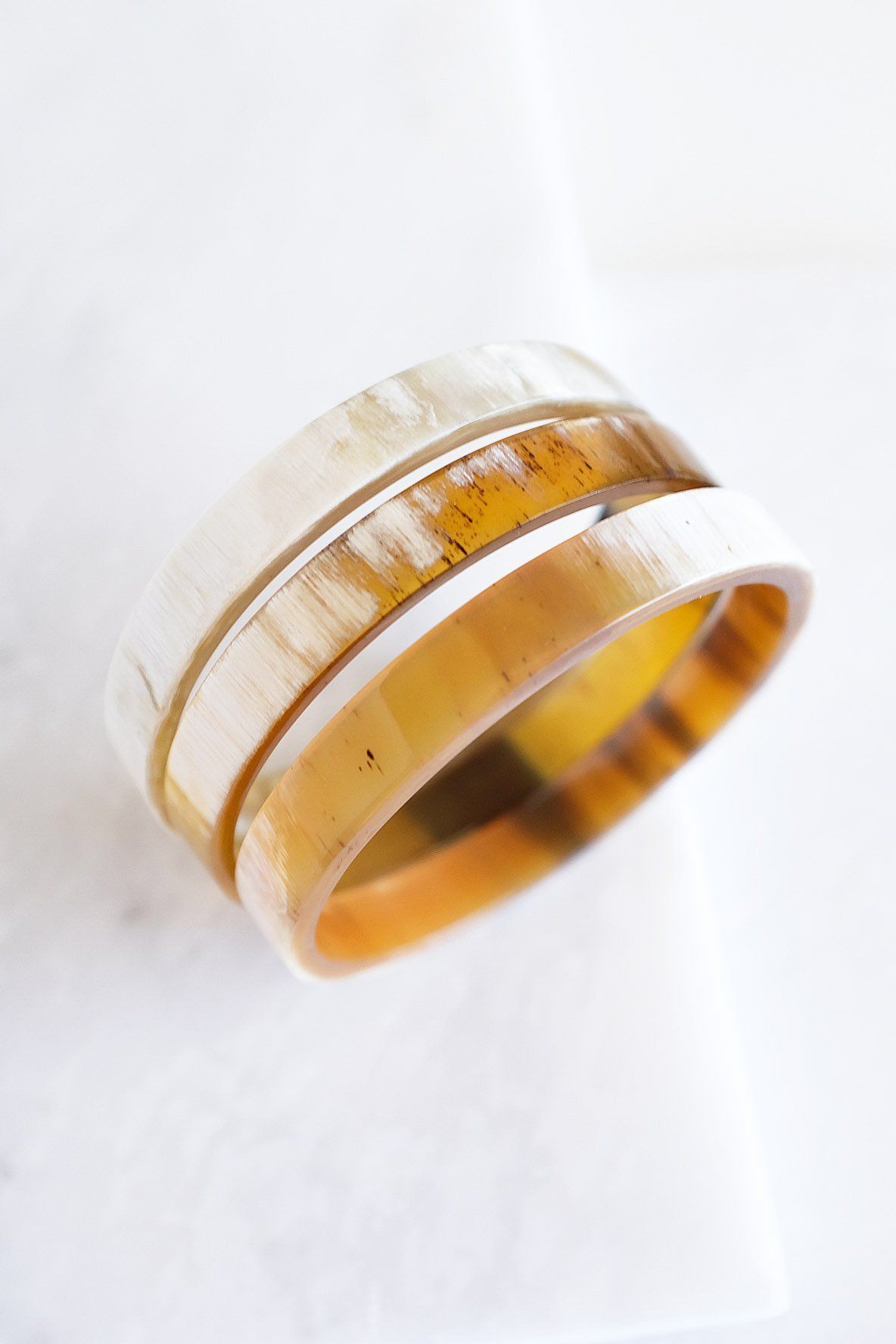 Hathorway Tron Buffalo Horn Minimalist Bangle Bracelet bracelets Hathorway Light