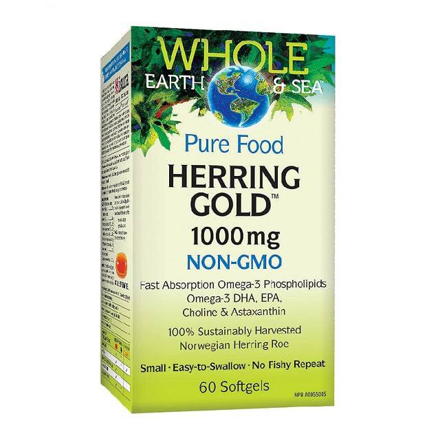 Natural Factors Whole Earth and Sea Herring Gold 1000mg 60 Softgels
