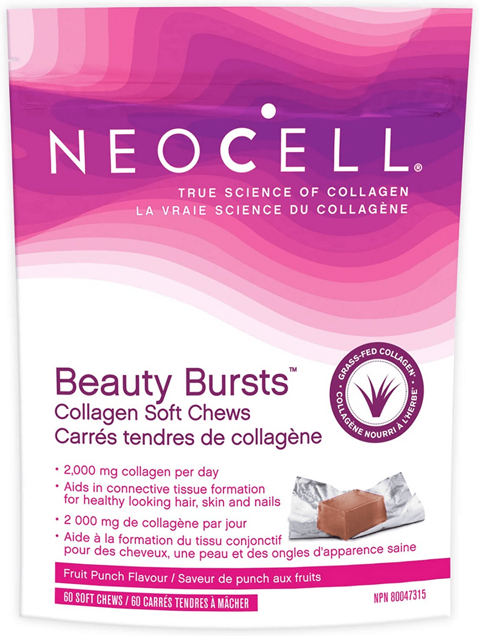 NeoCell Beauty Bursts Collagen Soft Chews Fruit Punch Flavour 60 Soft Chews (Discontinued)