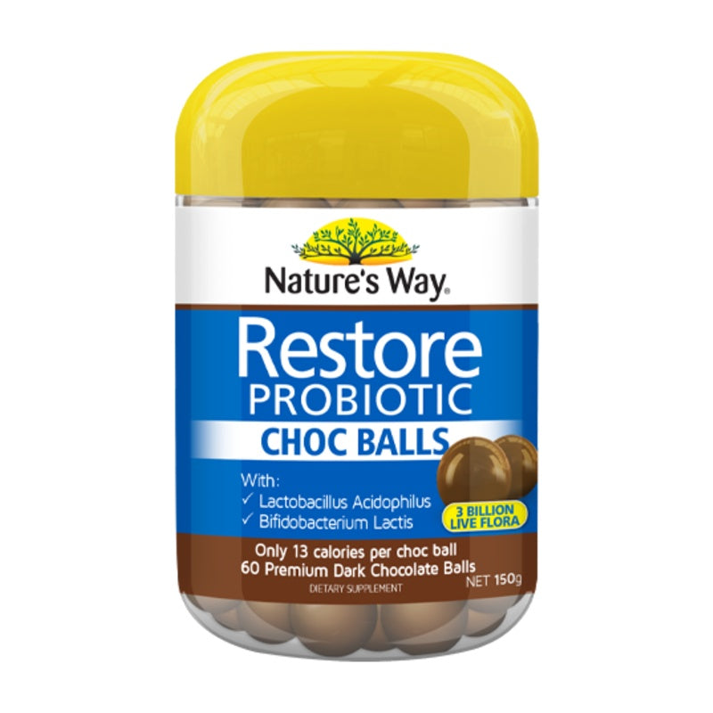 Nature's Way Restore Probiotic Choc Balls 60 Pack