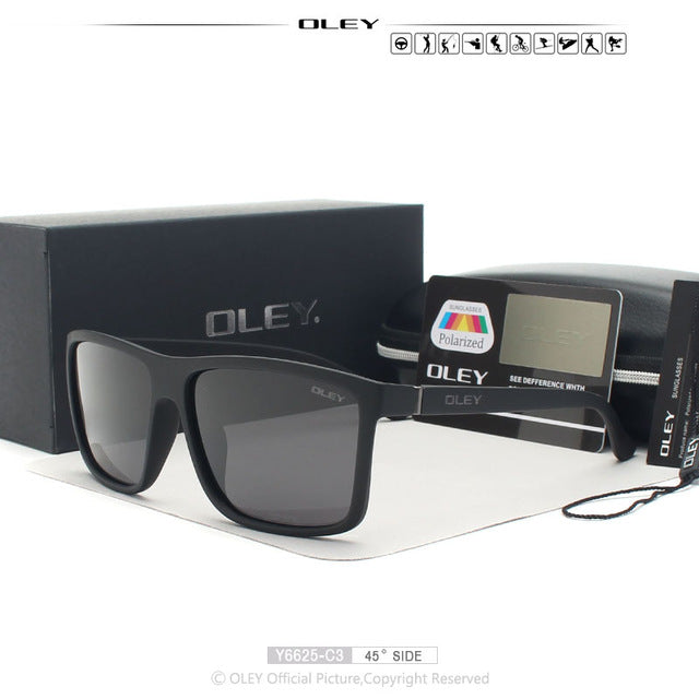 Oley Brand Sunglasses Men Classic Male Square Glasses Driving Travel Eyewear Unisex Y6625 Sunglasses Oley Y6625 C3 BOX