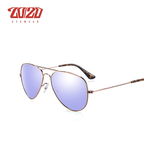 20/20 Brand Design Pilot Polarized Sunglasses Men Women Metal Frame Male Sun Glasses Unisex 17019 Sunglasses 20/20 C28 Purple