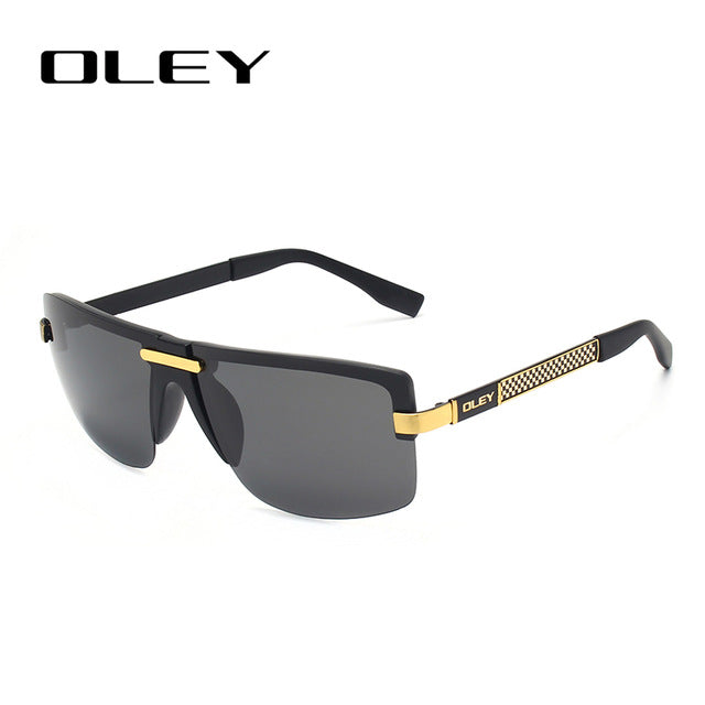 Oley Men's Frameless Polarized Sunglasses Classic Hd Pilot Uv400 Y4909 Sunglasses Oley Y4909 C2BOX