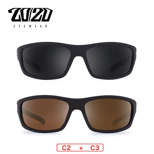 20/20 Polarized Sunglasses Men Square Sunglasses 20/20 C2-C3