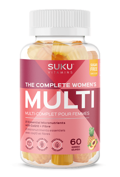 SUKU Vitamins The Complete Women's Multi with CoQ10 + Fibre - Peach & Pineapple Flavour 60 Gummies