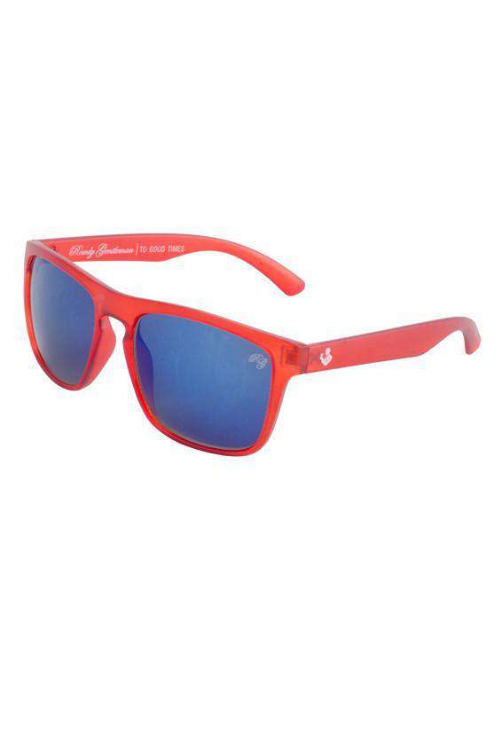 Matte Crystal Sunglasses in Red with Smoke Blue Lens by Rowdy Gentleman