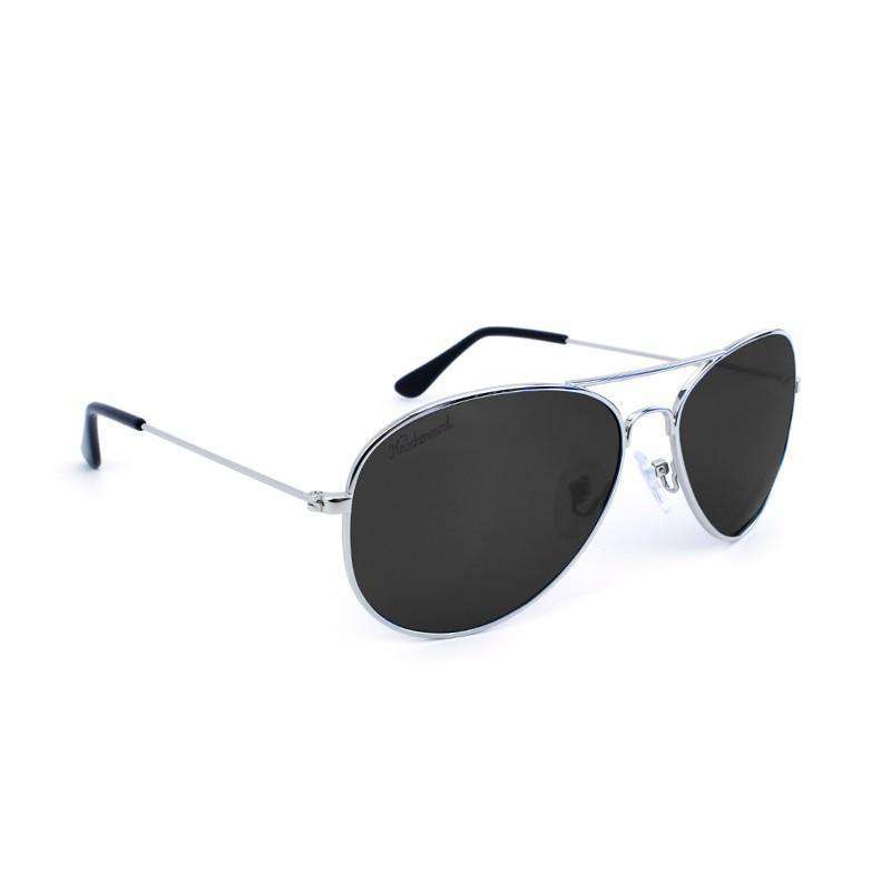 Silver Mile High Aviators with Polarized Smoke Lenses by Knockaround